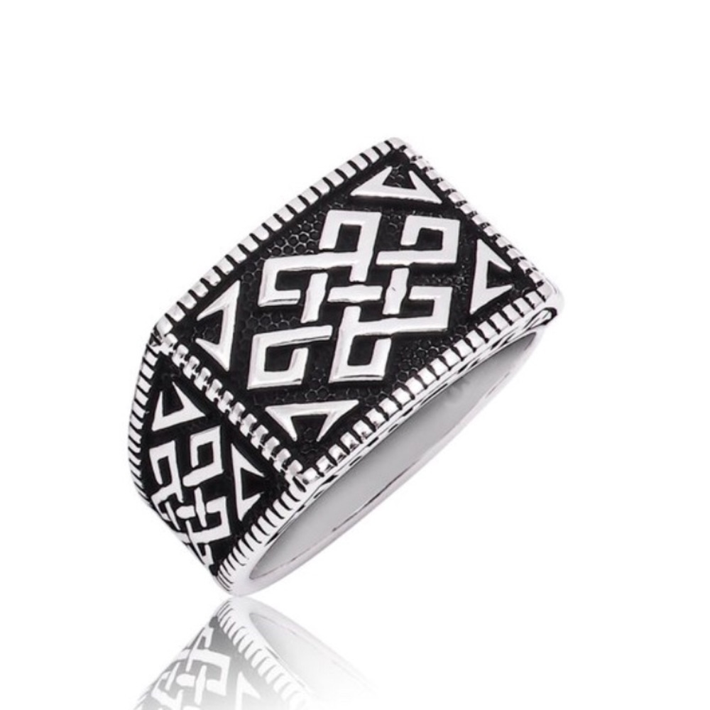 Nodes Signet Men's 925 Sterling Silver Rings